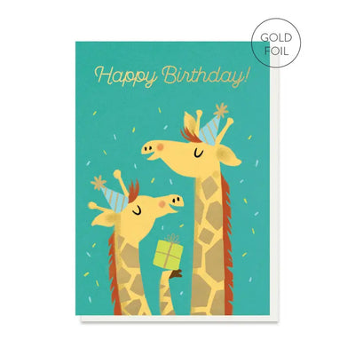 Carte Double "Happy Birthday" Girafe - Stormy Knight
