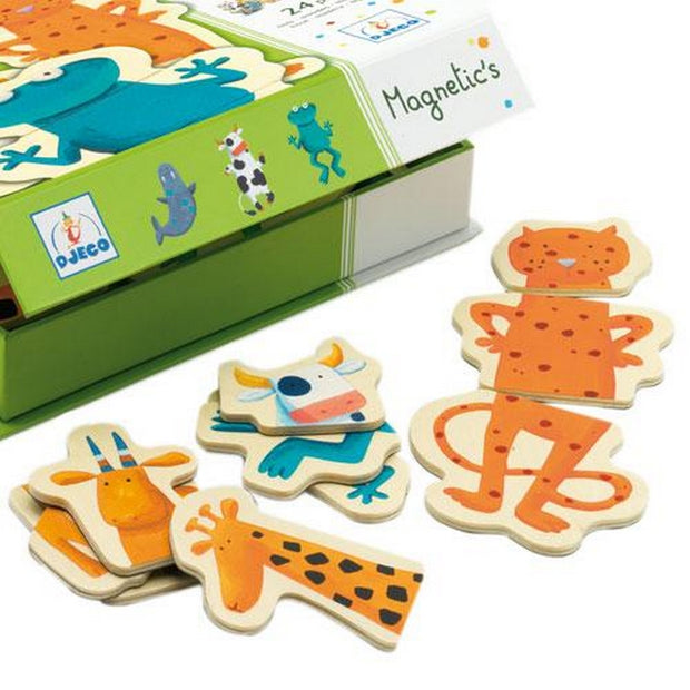 Laissez votre enfant s'amuser et inventer de drôles d'histoires sur le frigo avec ces animaux magnétiques imaginés par la marque française Djeco