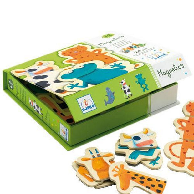 Laissez votre enfant s'amuser et inventer de drôles d'histoires sur le frigo avec ces animaux magnétiques imaginés par la marque française Djeco