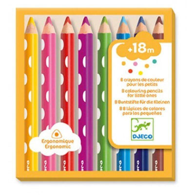 Ergonomiques et hyper colorés, ces gros crayons de couleurs sont parfaits pour les enfants dès 18 mois.