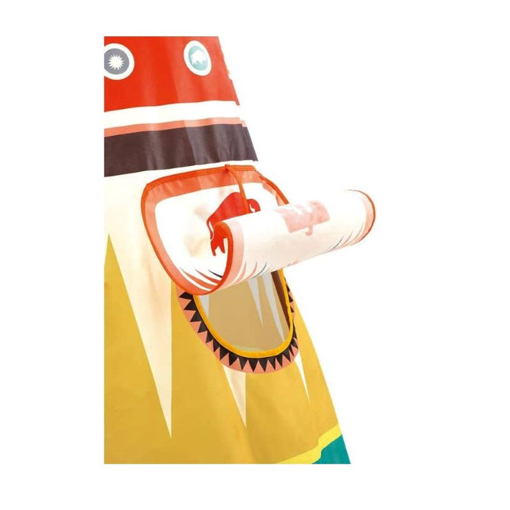 Djeco - Tipi pour enfants multicolore et originale - style amérindien avec plumes - cadeau enfant anniversaire