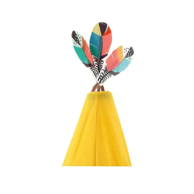 Djeco - Tipi pour enfants multicolore et originale - style amérindien avec plumes - cadeau enfant anniversaire