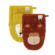 Duo Gants de Toilette Lion & Singe - Trixie Baby