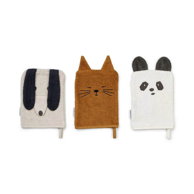 Lot de 3 Gants de Toilette Animaux - Liewood