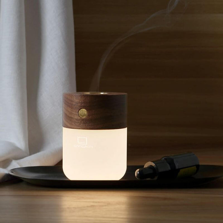 Gingko - magnifique diffuseur lumineux - walnut - smart diffuser light - ambiance chaleureuse et détente