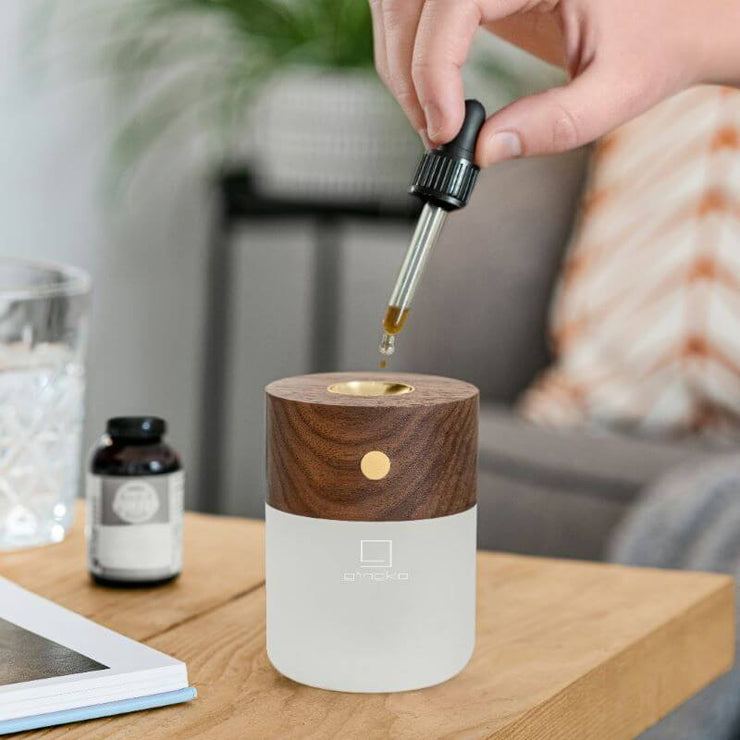 Gingko - magnifique diffuseur lumineux - walnut - smart diffuser light - ambiance chaleureuse et détente