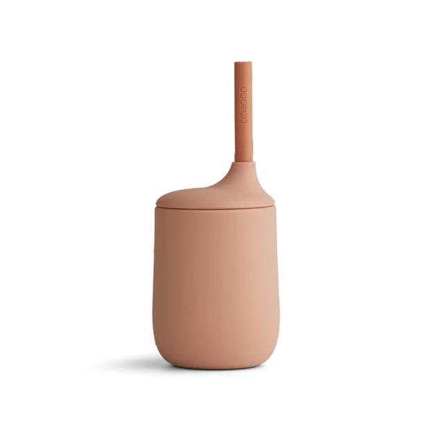 Gobelet et paille en silicone - Dark Rose/Terracotta