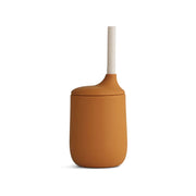 Gobelet et paille en silicone - Mustard/Sandy