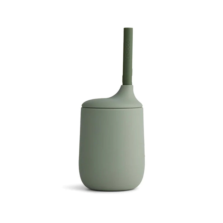 Gobelet et paille en silicone - Faune Green/Hunter Green