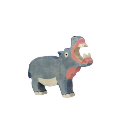 HOLZTIGER - figurine en bois - hippopotame gueule ouverte
