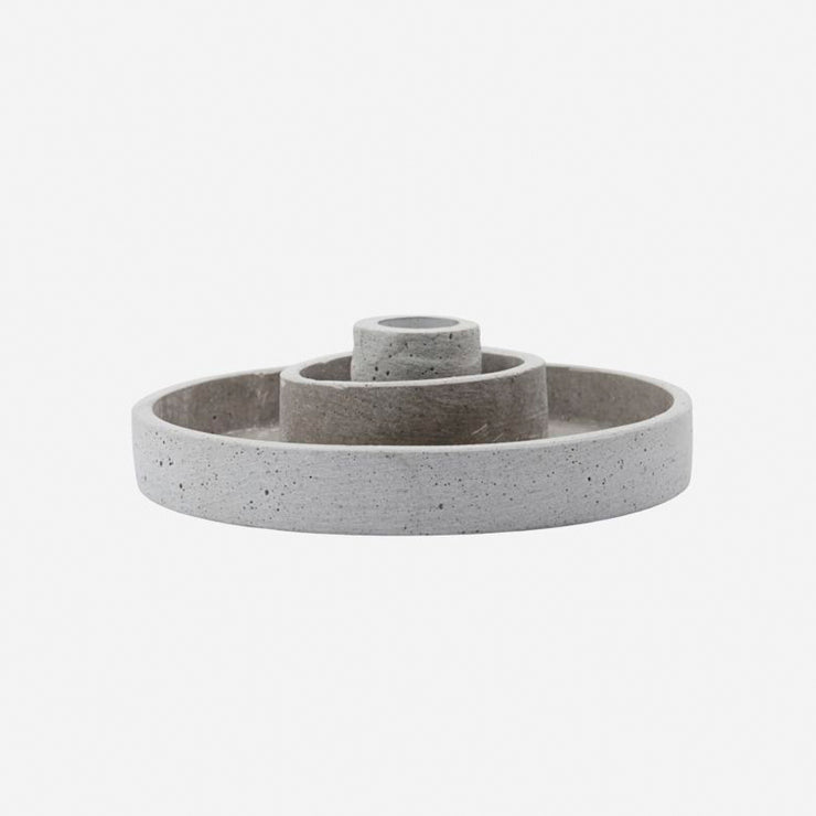 Bougeoir en Polystone Gris - House Doctor