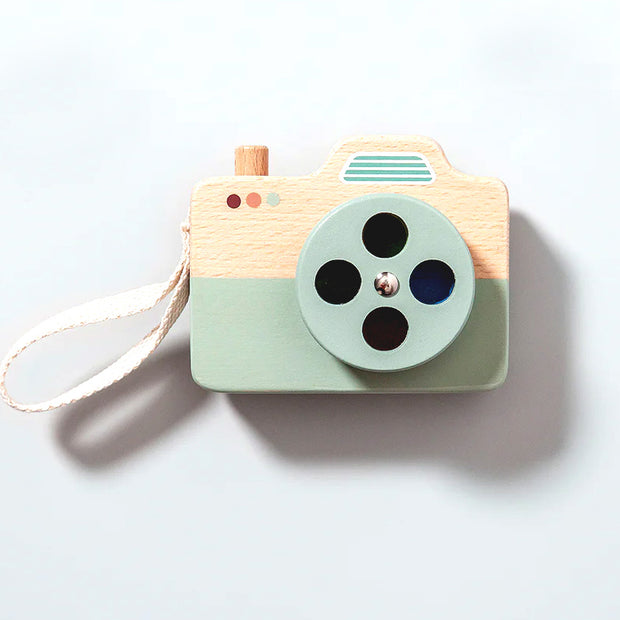Jouet Appareil Photo en Bois Bleu - Petit Monkey