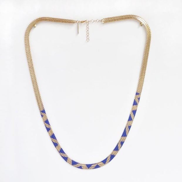 JUDITH BENITA - Collier mirage bleu électrique - laiton doré à l'or fin