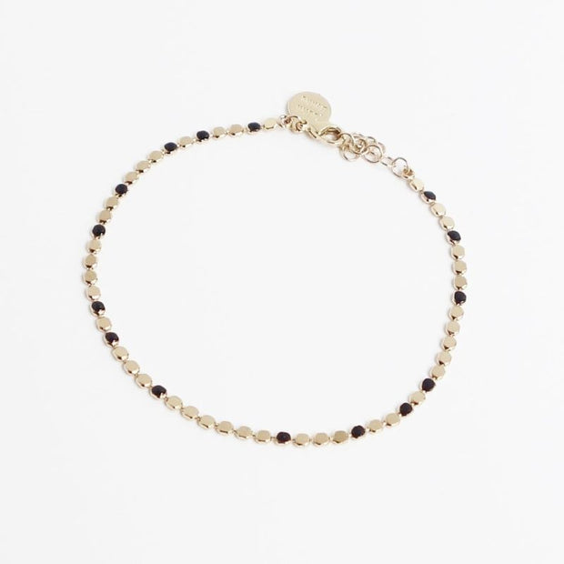 JUDITH BENITA - Bracelet molto simple noir - cadeai femme - laiton doré à l'or fin