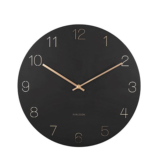 KARLSSON - décoration moderne - Horloge numéros gravés noir - cadeau 
