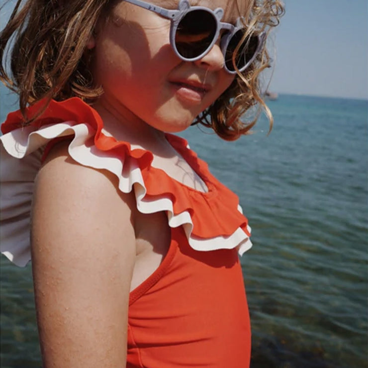 Maillot de bain enfant avec volants Moule Fiery Red