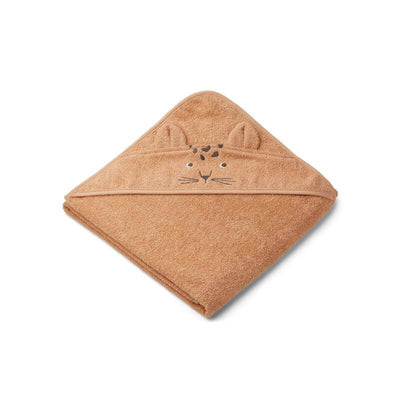 LIEWOOD - cape de bain 100% coton biologique - léopard abricot