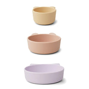 Lot de 3 bols en silicone - Lavande Mix