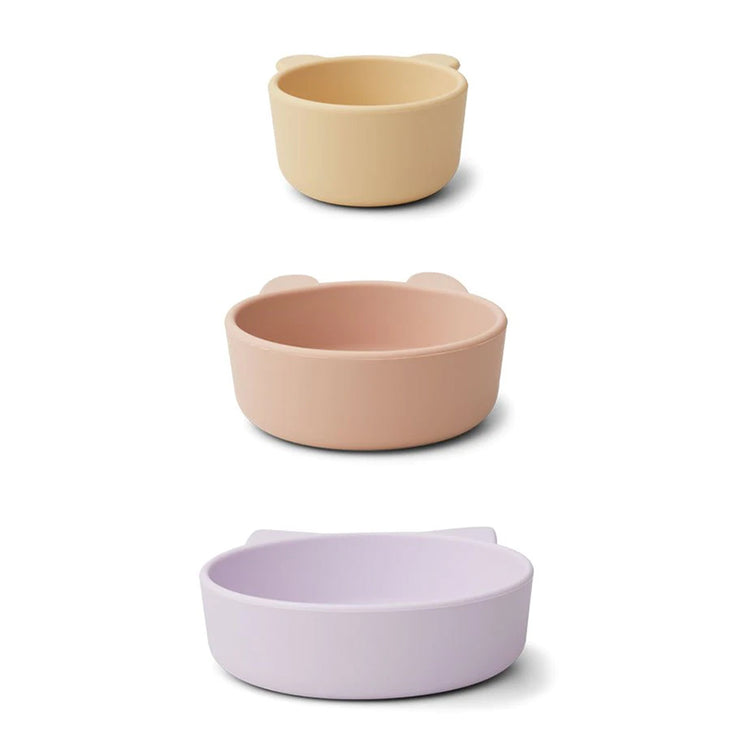 Lot de 3 bols en silicone - Lavande Mix
