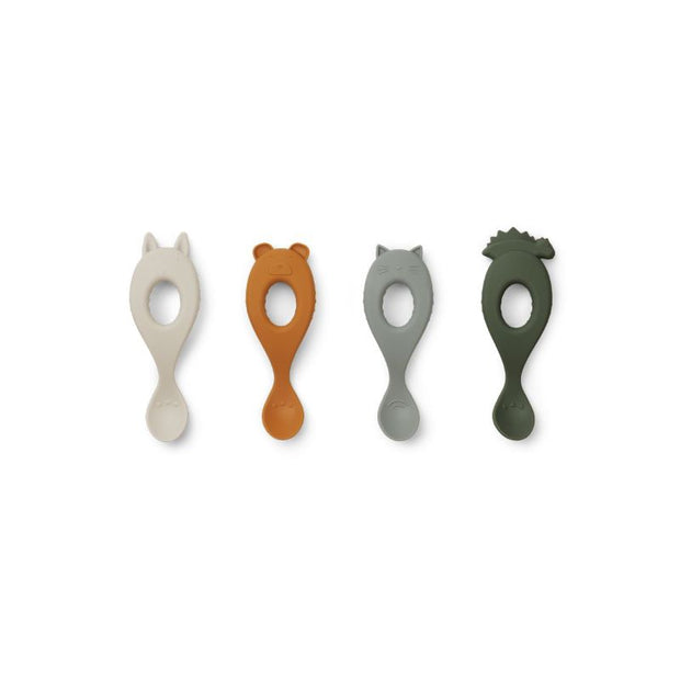 LIEWOOD - Set de cuillères en silicone résistantes - hunter green mix