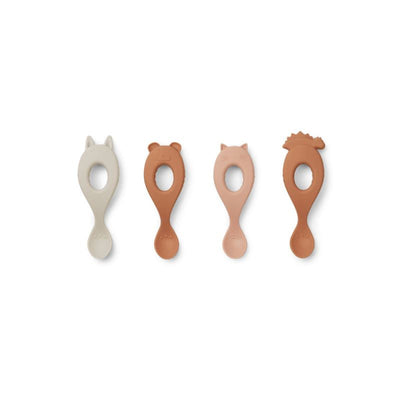 LIEWOOD - Set de cuillères en silicone résistante - rose mix