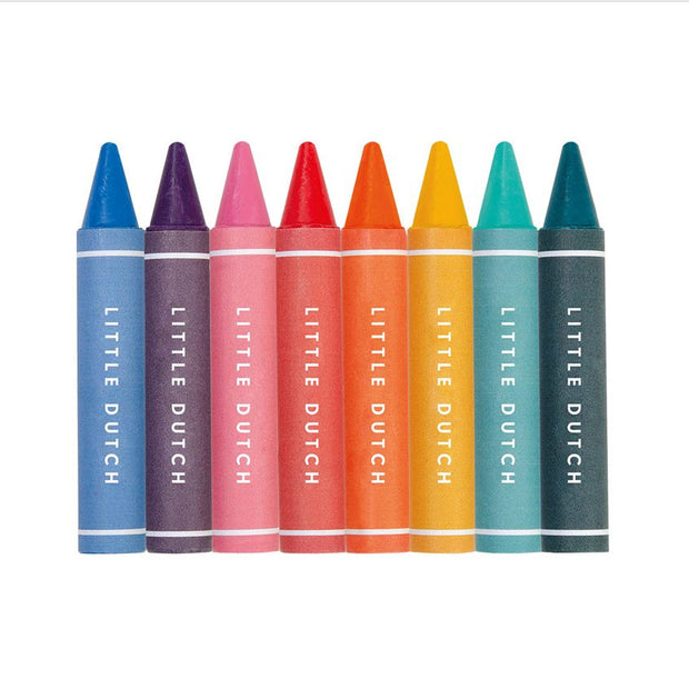 8 Crayons de Cire - Little Dutch