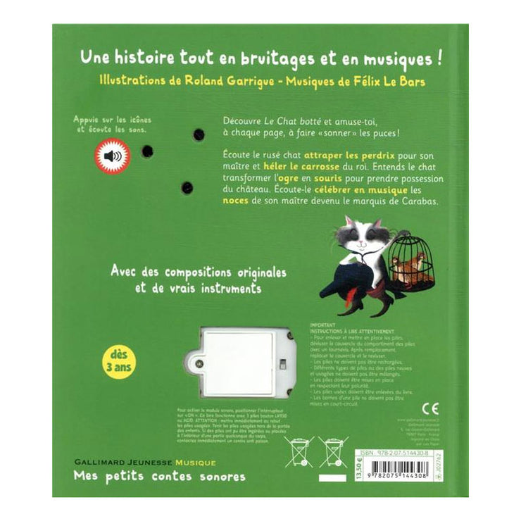 Livre sonore le chat botté - Gallimard Jeunesse