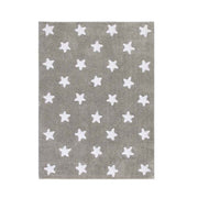 Tapis gris - Etoiles blanches