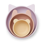 Lot de 3 bols en silicone - Lavande Mix