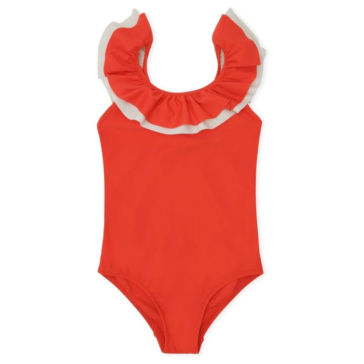 Maillot de bain enfant avec volants Moule Fiery Red