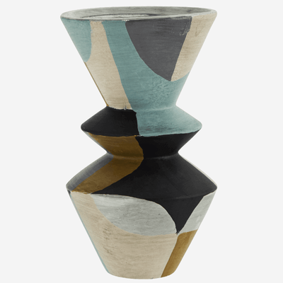 Grand vase terracotta abstrait