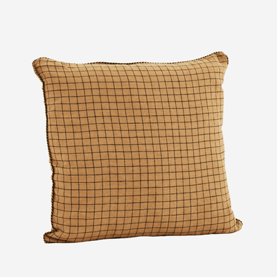 Housse de coussin carrée Carreaux dusty orange - Madam Stoltz