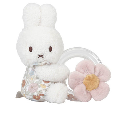 Hochet Miffy Avec Anneau - Vintage Flowers - Little Dutch