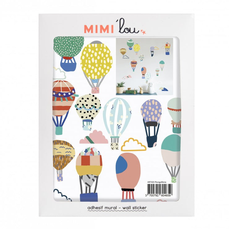 Mimilou - Sticker murale pour enfant Just a touch - montgolfières - made in france