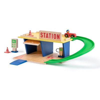 MOULIN ROTY - Station service en bois Dans la ville - Jouet en bois