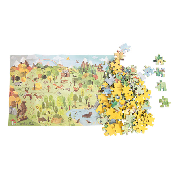 MOULIN ROTY - Puzzle de l'explorateur la forêt - boîte de rangement décorative