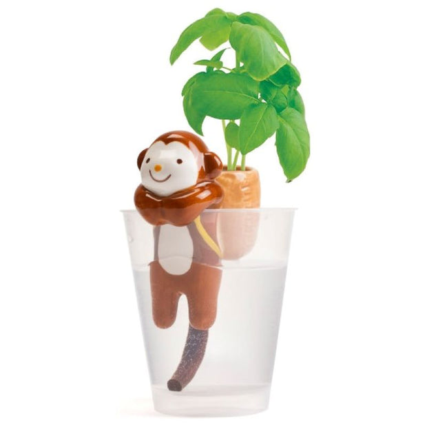 NOTED - Singe en céramique à réserve d'eau - basilic - cadeau amusant enfant