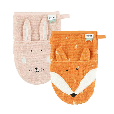 Duo Gants de Toilette Lapin & Renard - Trixie Baby