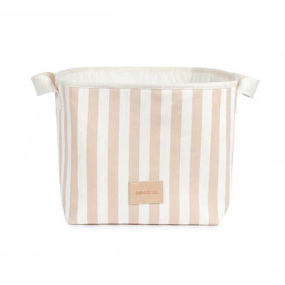 Panier à Jouets Django Taupe Stripes Natural - Nobodinoz