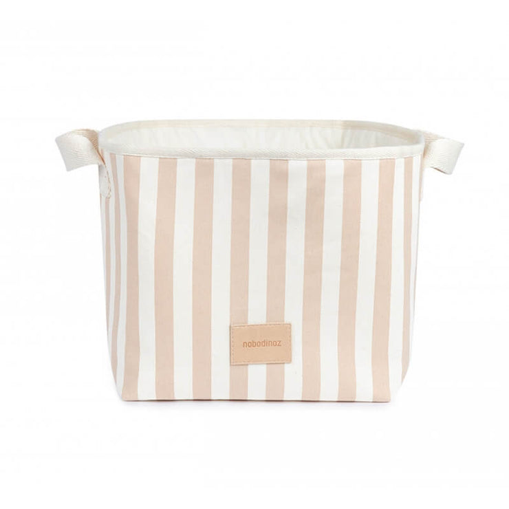 Panier à Jouets Django Taupe Stripes Natural - Nobodinoz