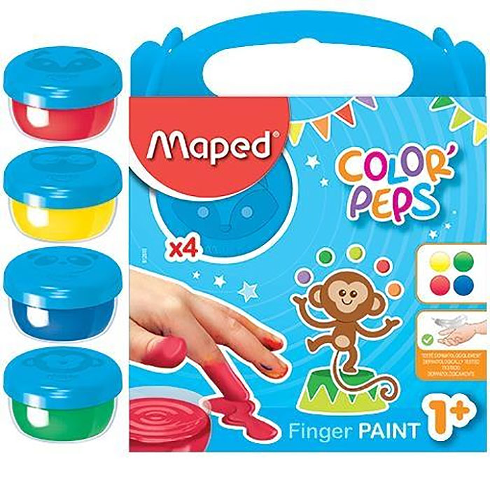 Boîte de 4 pots de Peinture au Doigt Color'Peps - Maped