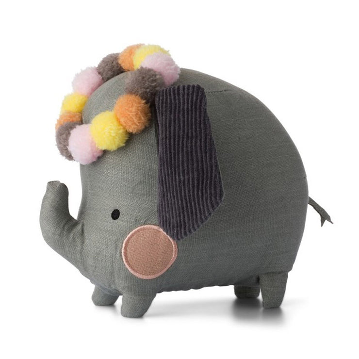 Doudou - Éléphant et sa guirlande de pompons