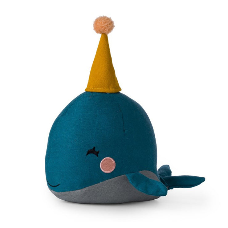 Doudou - Baleine et son chapeau de fête à pompon
