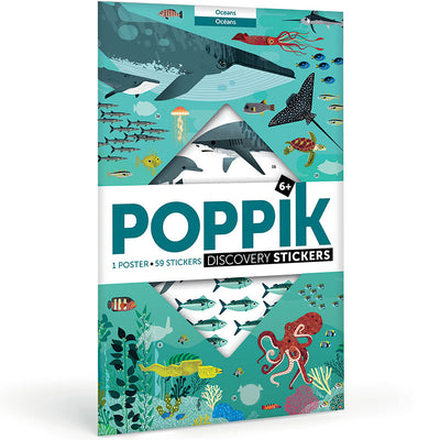 Poppik - Set poster et stickers Océans