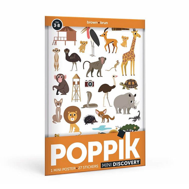Mini poster & autocollants Savane - Poppik