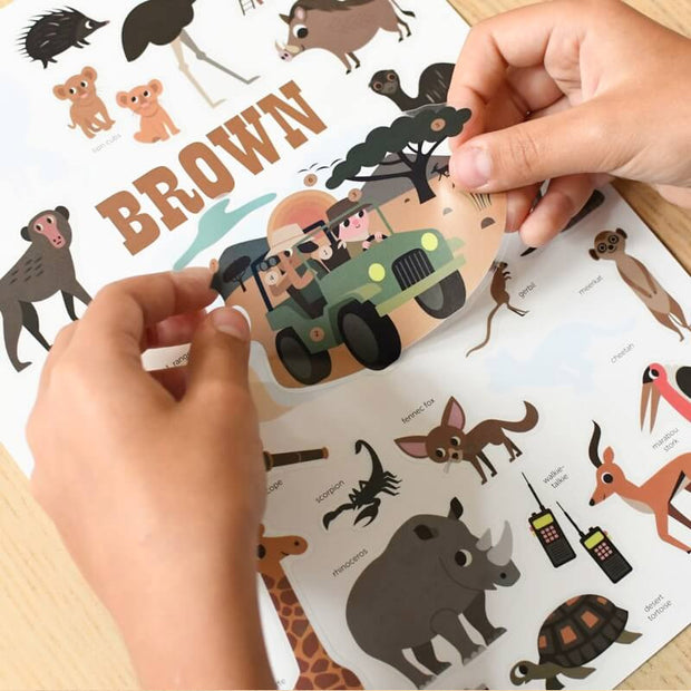 Mini poster & autocollants Savane - Poppik