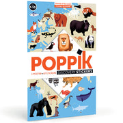 Poppik - Set poster et stickers Animaux du monde