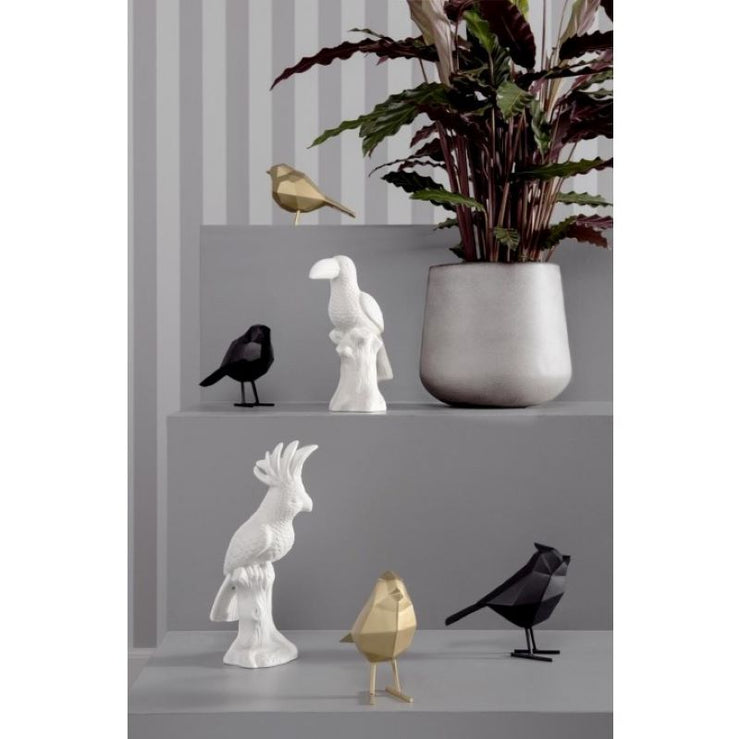 statue origami oiseau - blanc