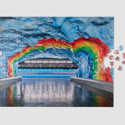puzzle subway art - rainbow