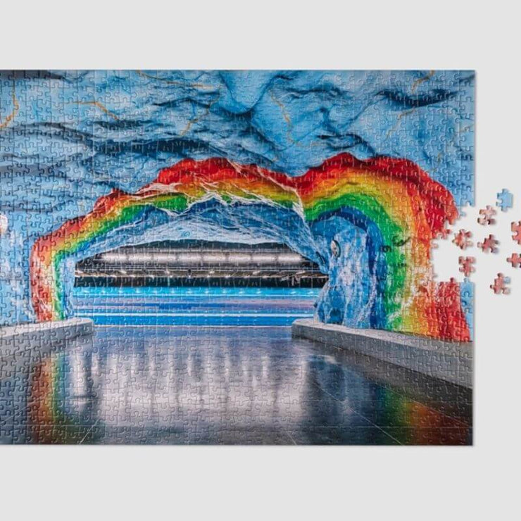 puzzle subway art - rainbow
